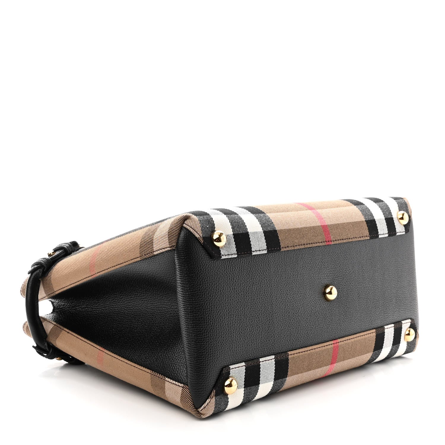 Burberry House Check Grainy Calfskin Medium Banner Tote Black 4 of 10