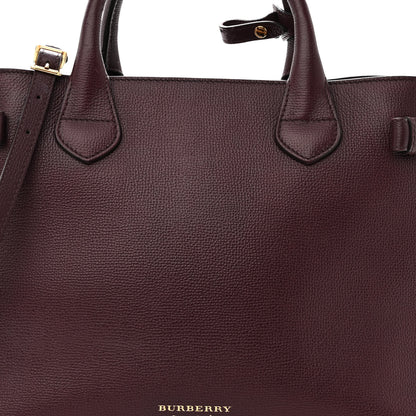 Burberry Grainy Calfskin House Check Medium Banner Tote Mahogany Red 7 of 9