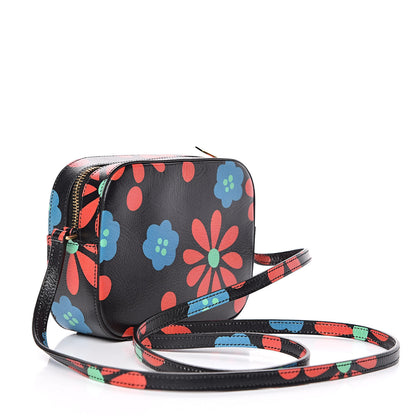 Saint Laurent Calfskin Floral Print Small Classic Monogram Camera Bag Black 3 of 8