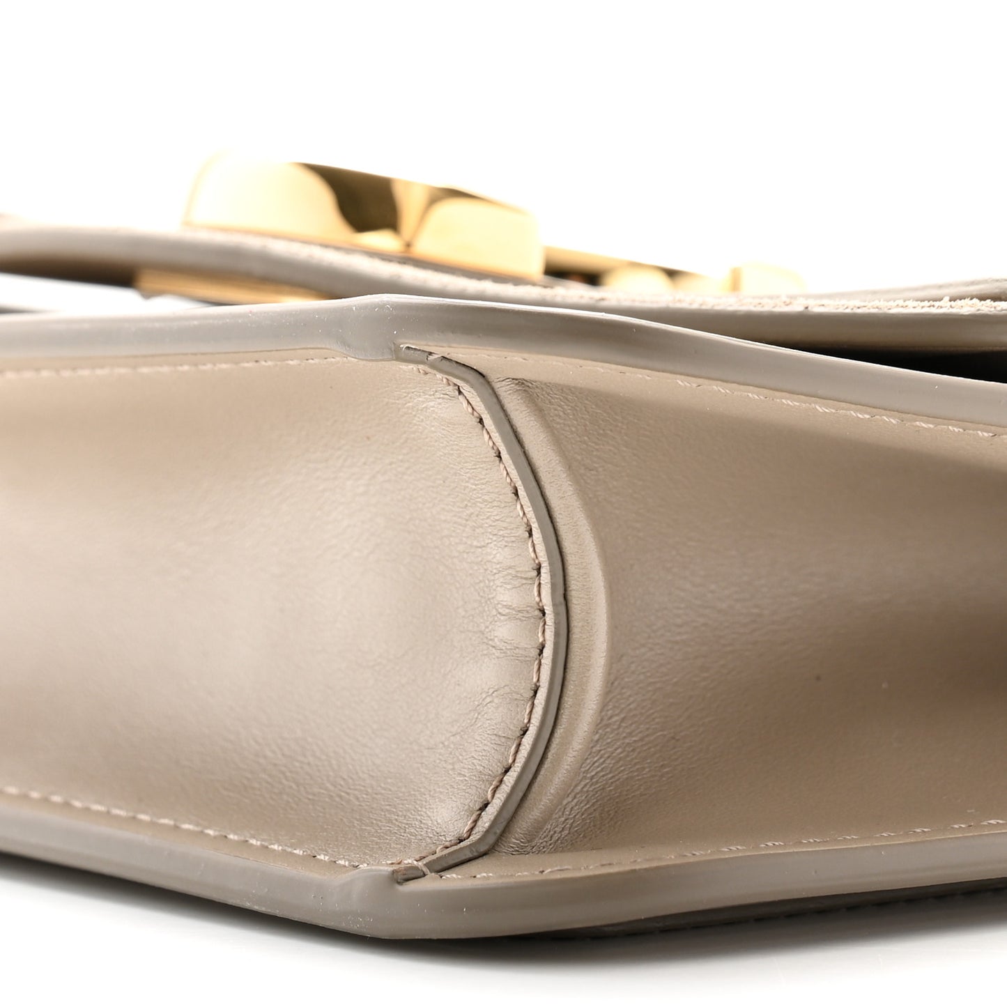 Calfskin Suede C Clutch With Chain Motty Grey