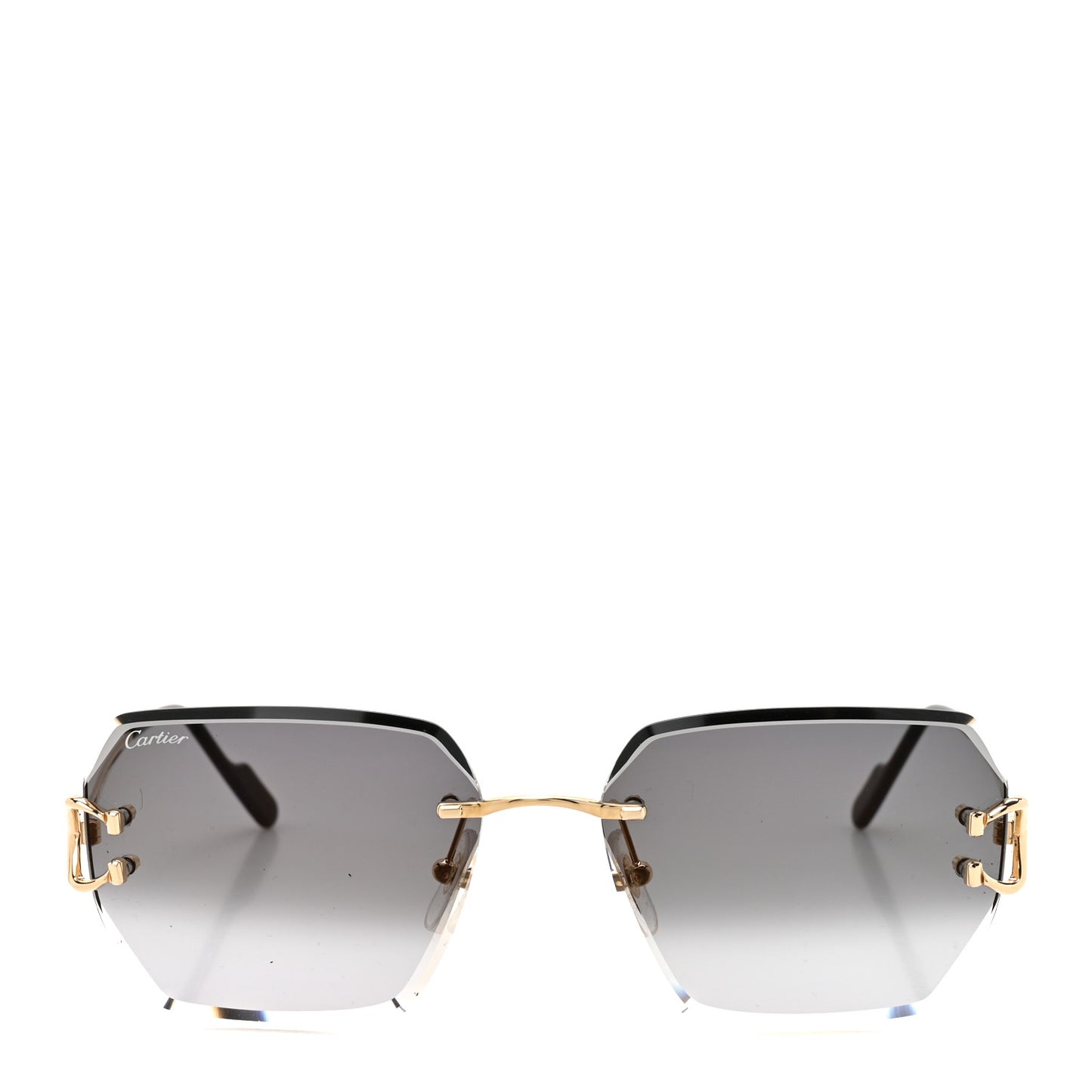 Metal Rimless C Decor Sunglasses CT0468S Gold Grey