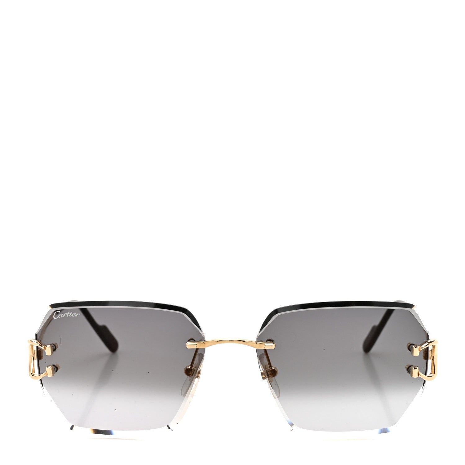 Cartier Metal Rimless C Decor Sunglasses CT0468S Gold Grey 2 of 8