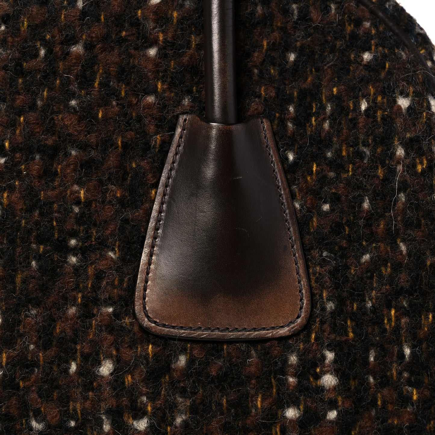 Tessuto Tweed Vitello Bowling Bag Cacao Knicker