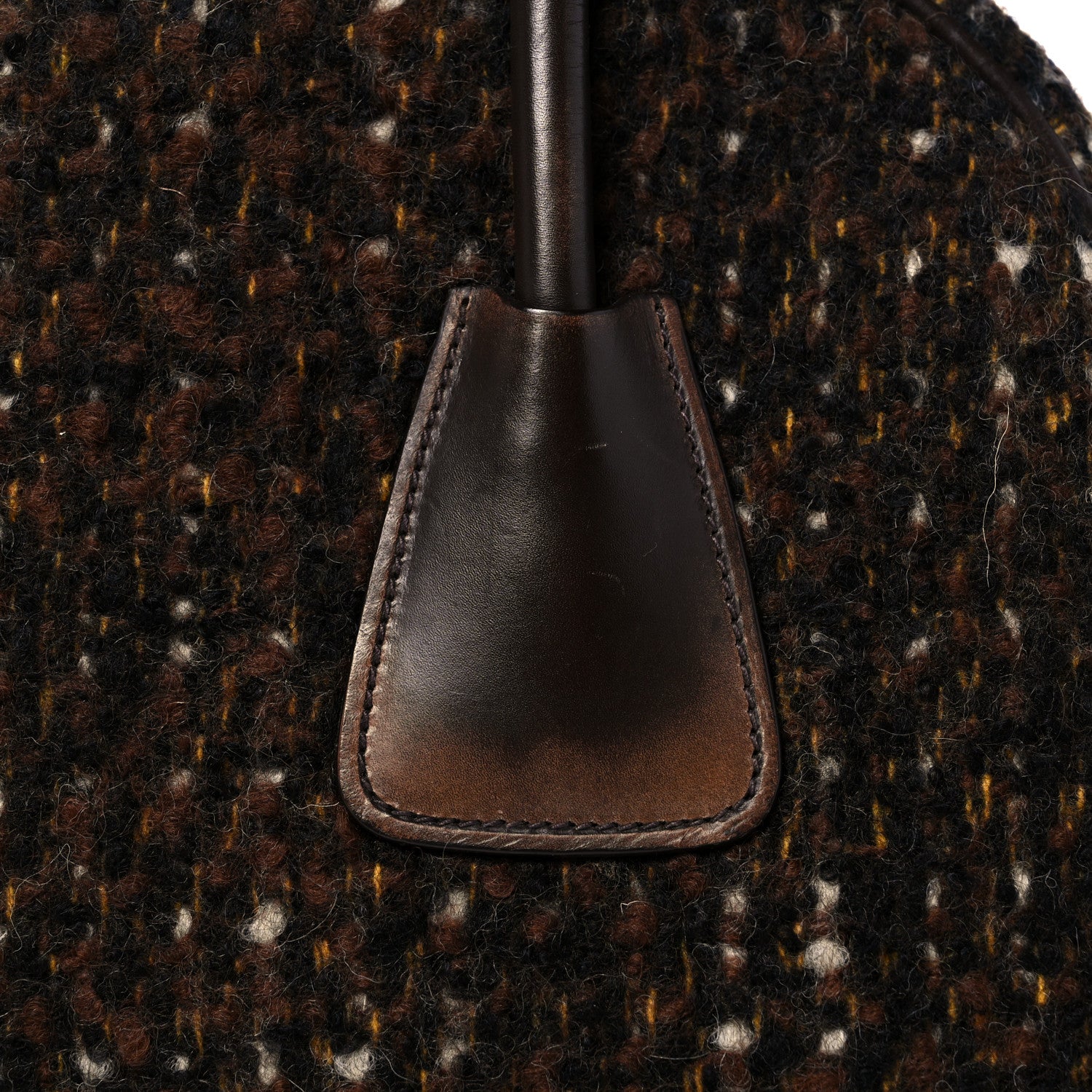 Prada Tessuto Tweed Vitello Bowling Bag Cacao Knicker 16 of 22
