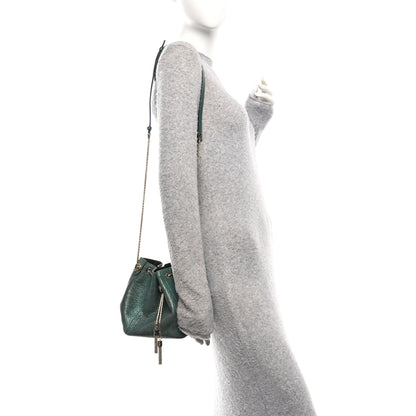 Bulgari Metallic Karung Serpenti Forever Bucket Bag Emerald Green 3 of 17