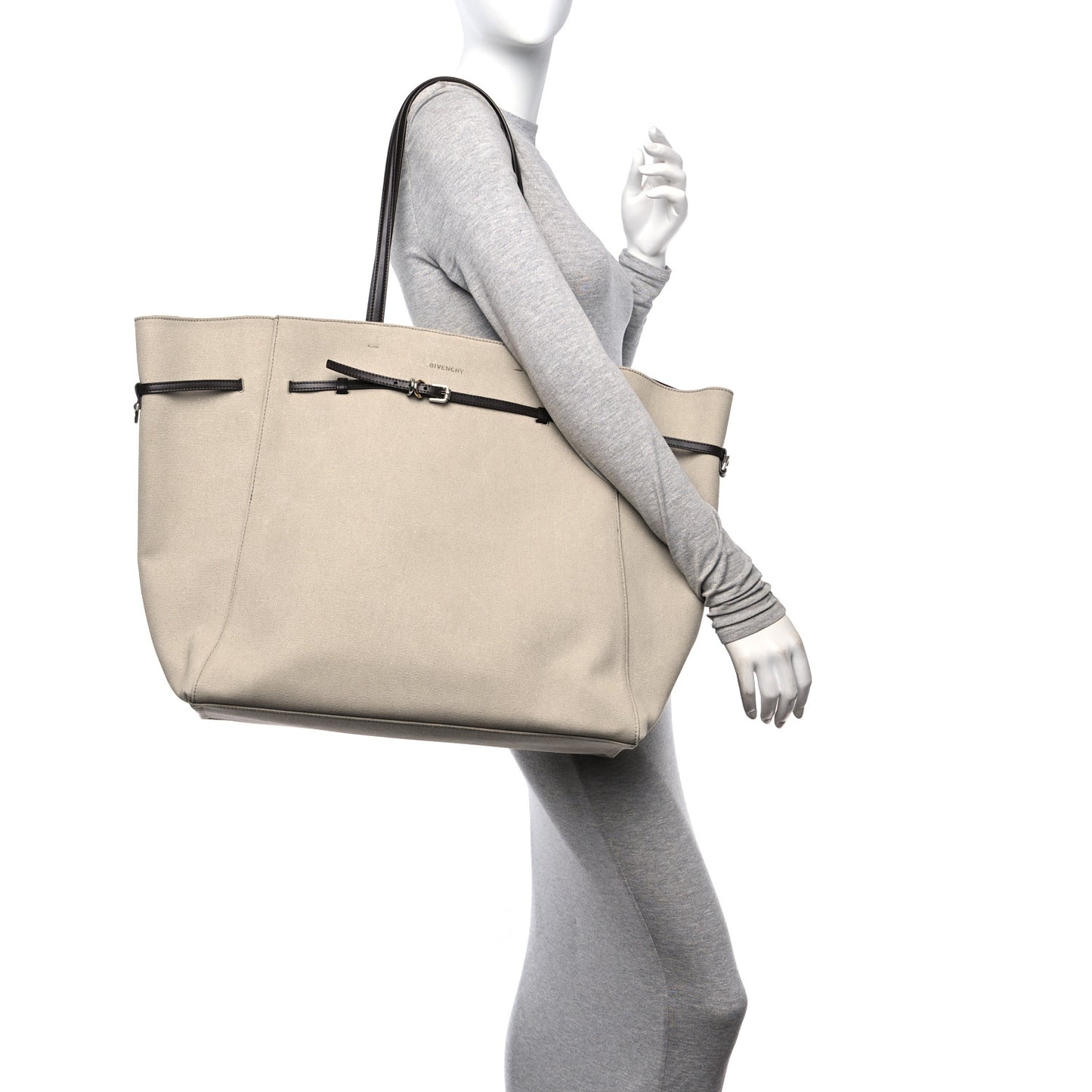 Canvas Large Voyou Tote Army Beige