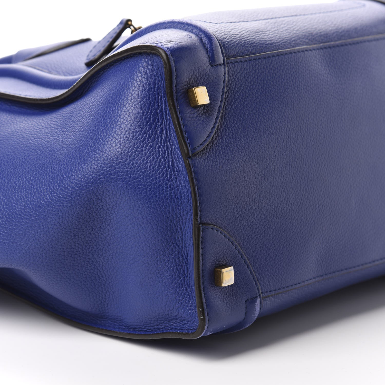 Celine Drummed Calfskin Mini Luggage Indigo 6 of 15