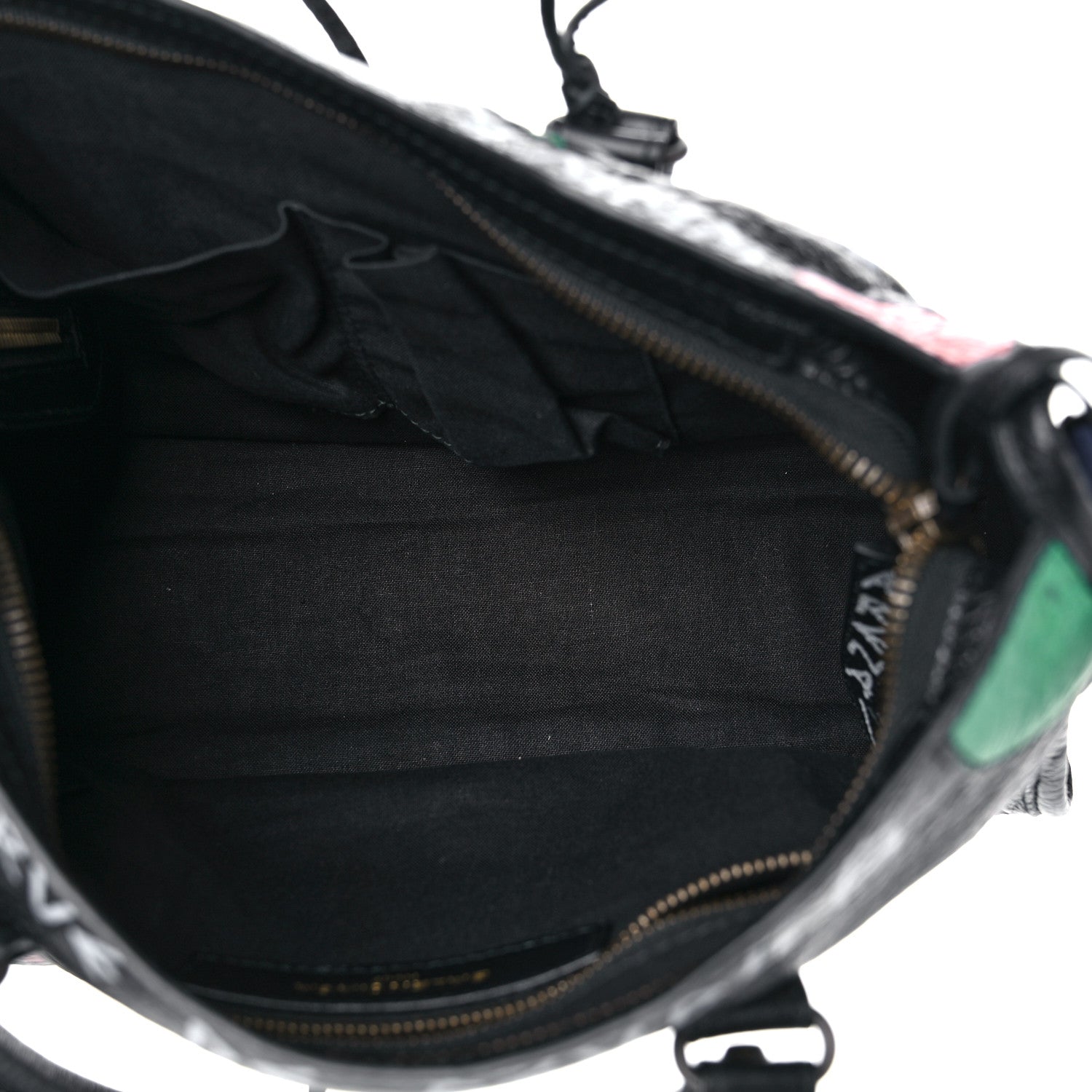 Balenciaga Agneau Graffiti All Over Classic Hardware S City Black Vert Rouge 4 of 8