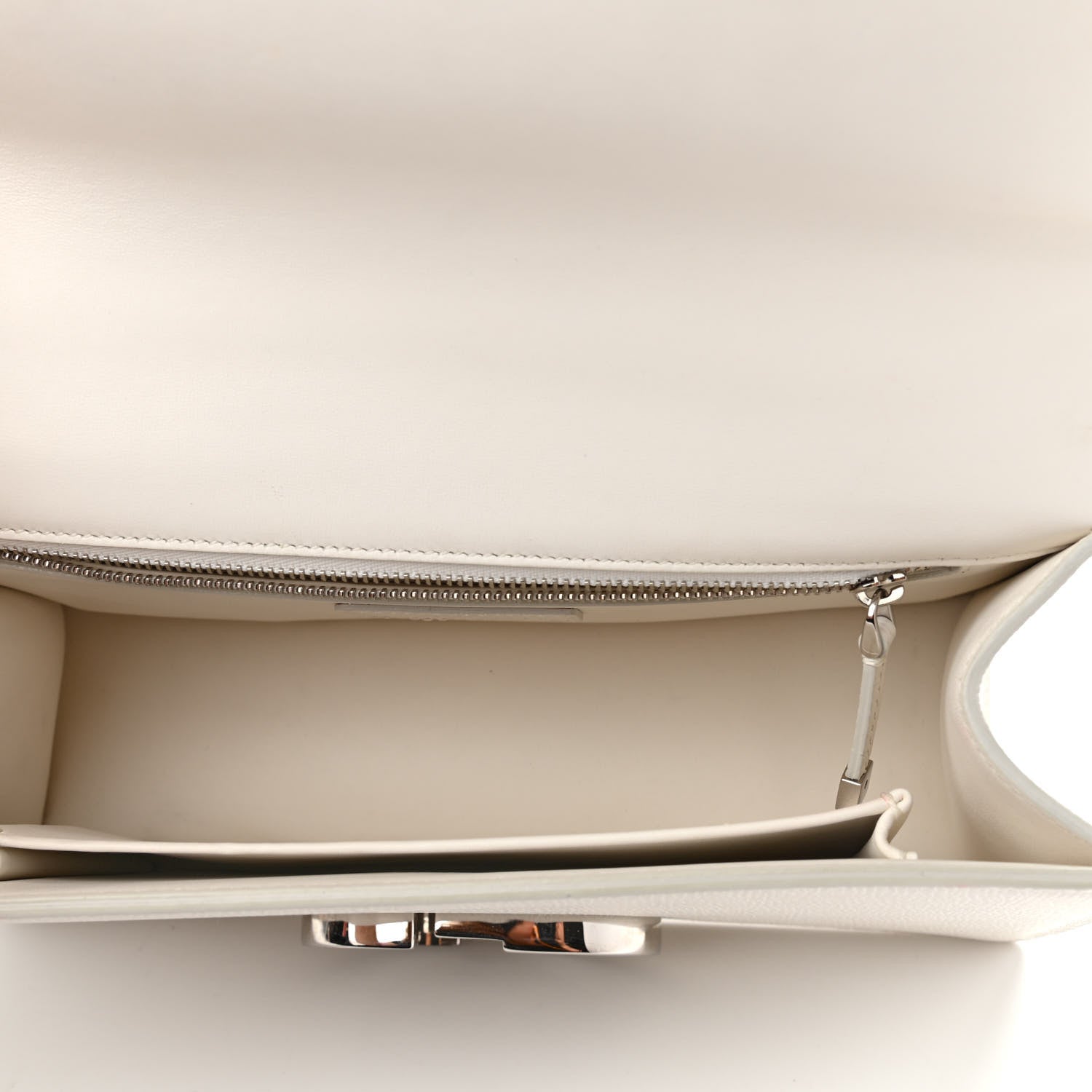Christian Dior Grained Calfskin 30 Montaigne Chain Flap Bag White 5 of 10