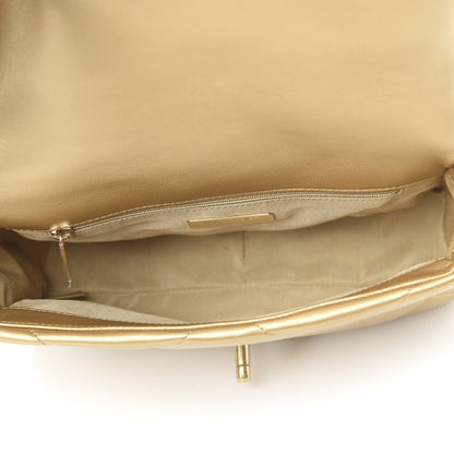 Chanel Metallic Goatskin Quilted Medium 19 Flap Gold 5 of 11