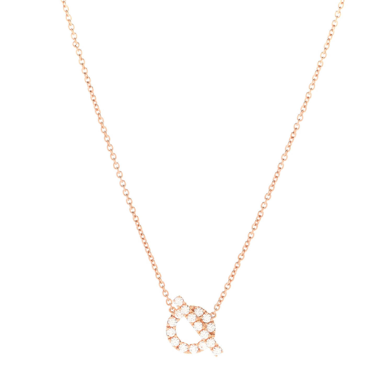 18K Rose Gold Diamond Finesse Pendant Necklace