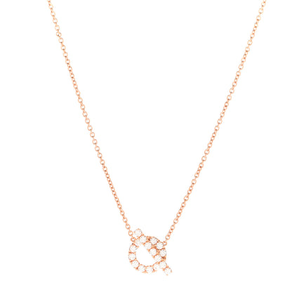 Hermes 18K Rose Gold Diamond Finesse Pendant Necklace 1 of 6