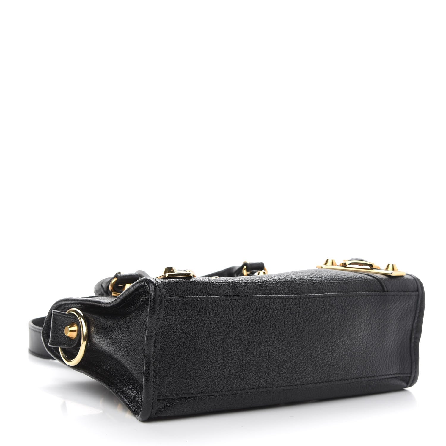 Balenciaga Chevre Gold Metallic Edge Hardware Mini City Black 4 of 9