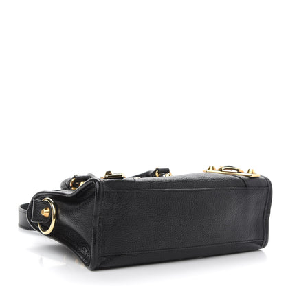 Balenciaga Chevre Gold Metallic Edge Hardware Mini City Black 4 of 9