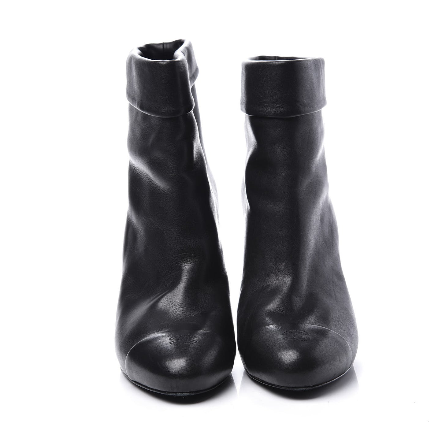 Lambskin CC Cap Toe Ankle Boots 39 Black