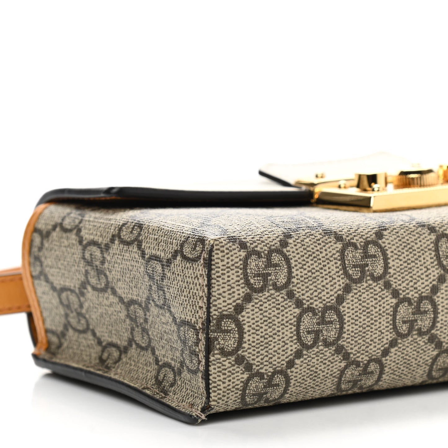 GG Supreme Monogram New Sakai Calfskin Mini Padlock Top Handle Shoulder Bag Beige Ebony Mystic White Sun Oil