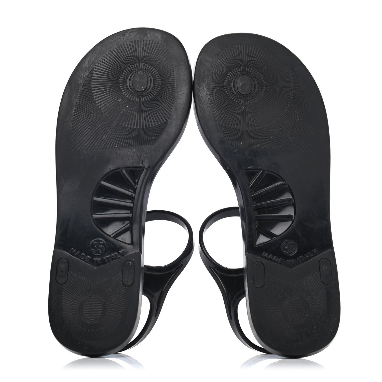 Chanel Jelly Pearl CC Thong Sandals 35 Black 4 of 4