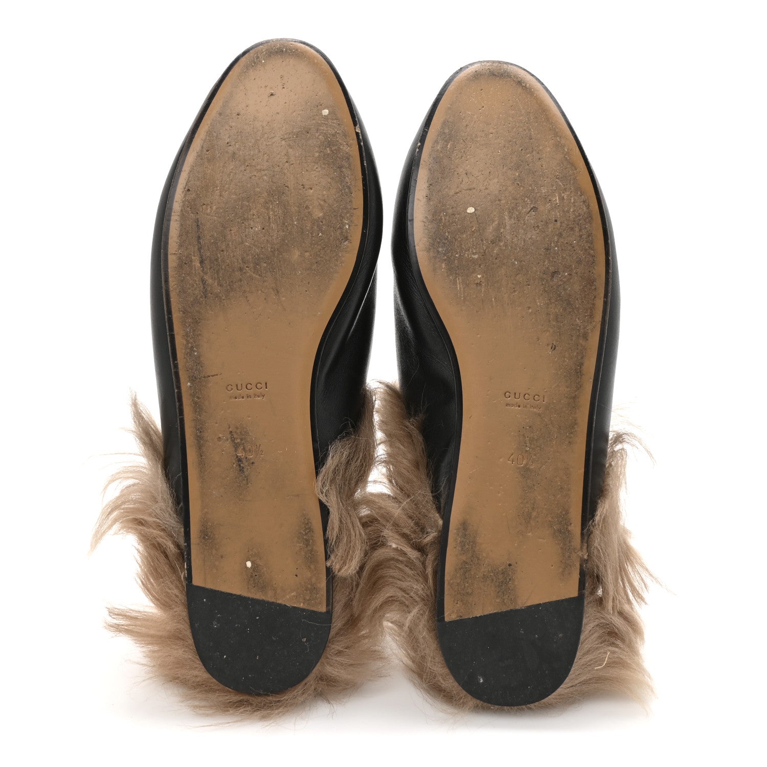 Gucci Calfskin Fur Womens Princetown Slippers 40.5 Black 6 of 8