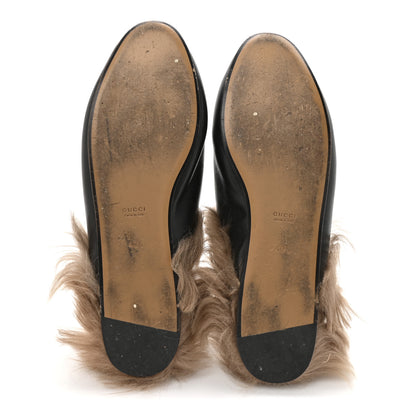 Gucci Calfskin Fur Womens Princetown Slippers 40.5 Black 6 of 8