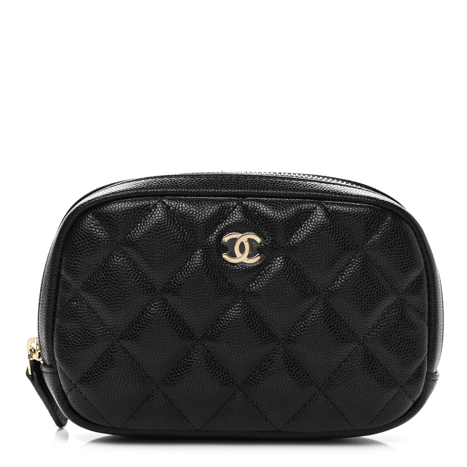 Chanel Caviar Quilted Small Curvy Pouch Cosmetic Case Black 1 of 8