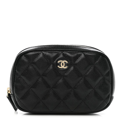 Chanel Caviar Quilted Small Curvy Pouch Cosmetic Case Black 1 of 8