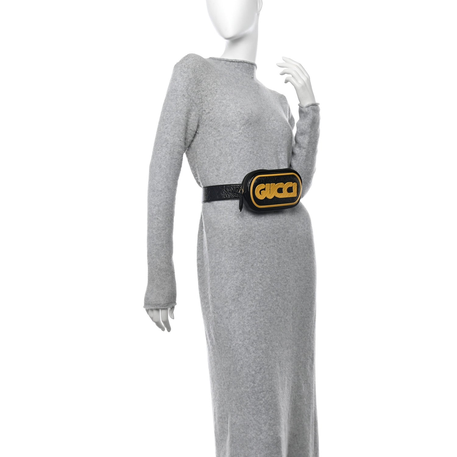 Gucci Patent Rubber Game Patch Logo Belt Bag 95 38 Black 2 of 15