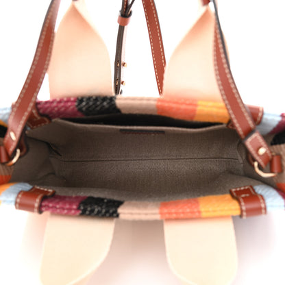 Chloe Cotton Calfskin Small Woody Striped Ribbon Tote Multicolor 5 of 10