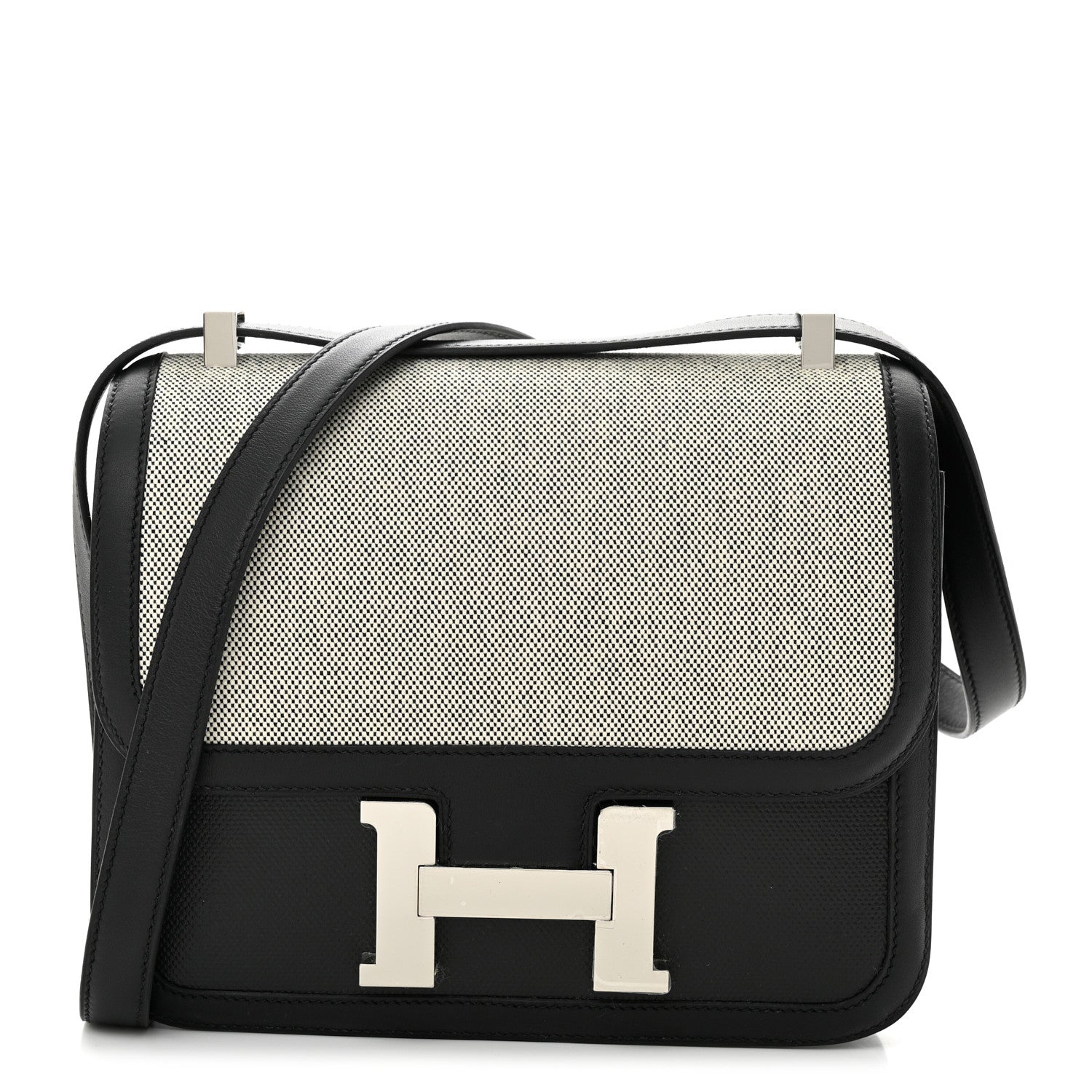 Hermes Swift Toile Constance 24 Black Ecru 1 of 10