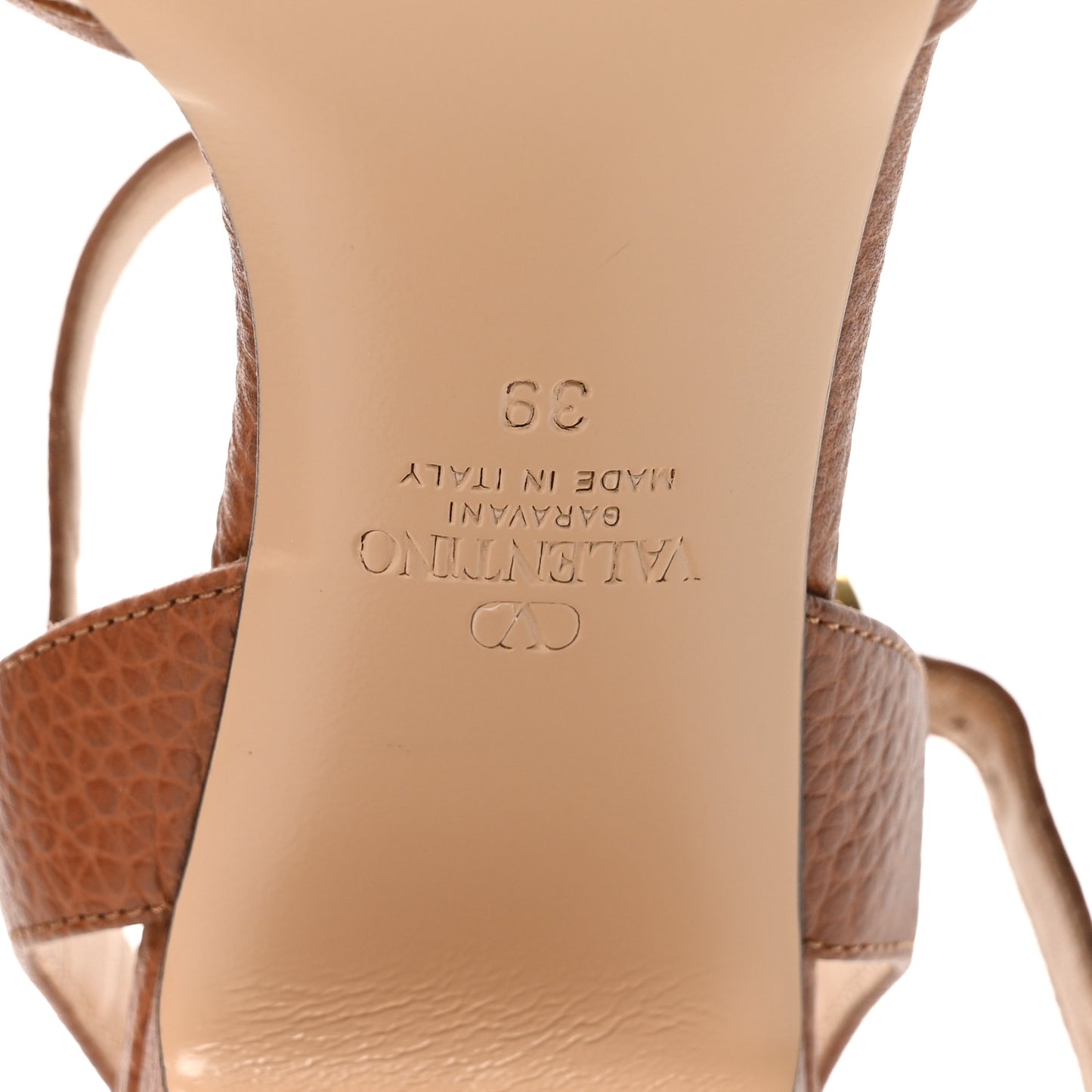 Canvas Grained Calfskin VLogo 75mm Sandals 39 Beige Selleria