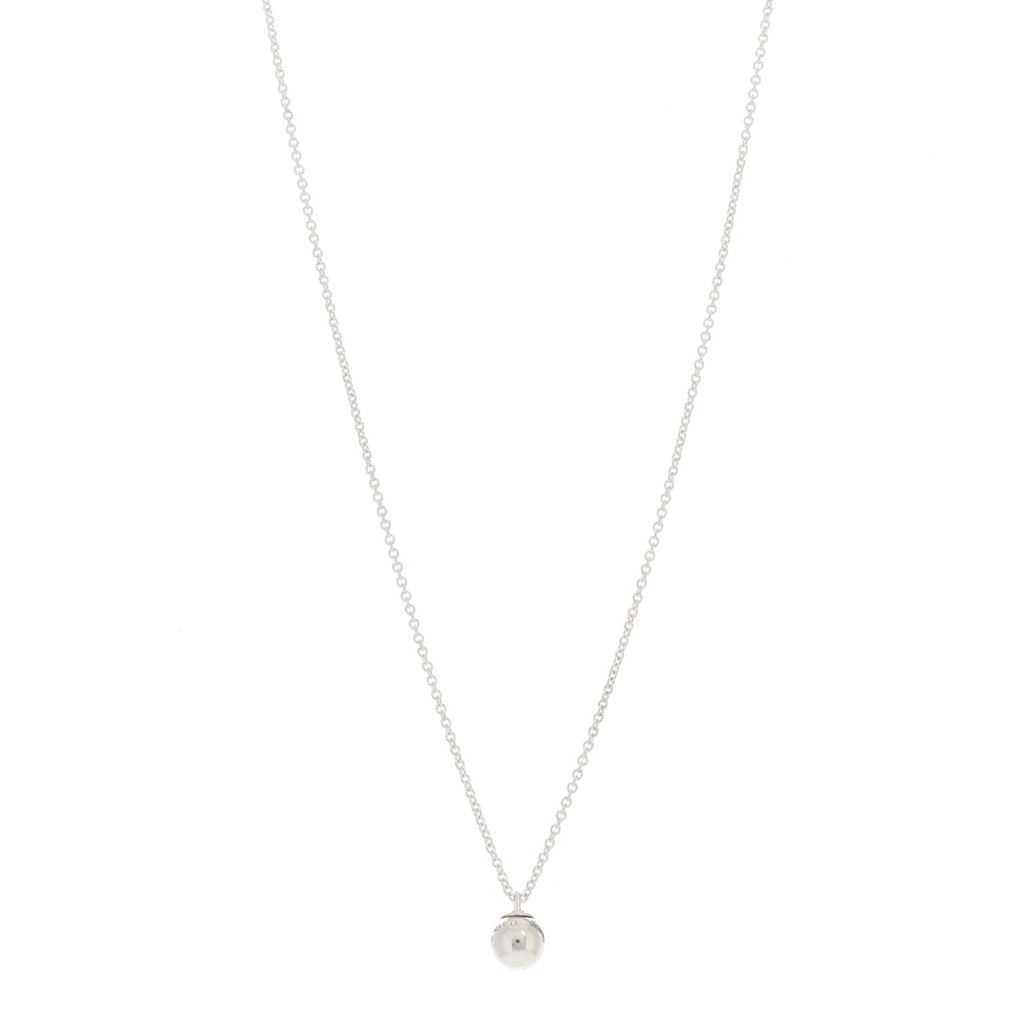 Tiffany Sterling Silver 8mm HardWear Ball Pendant Necklace 1 of 6