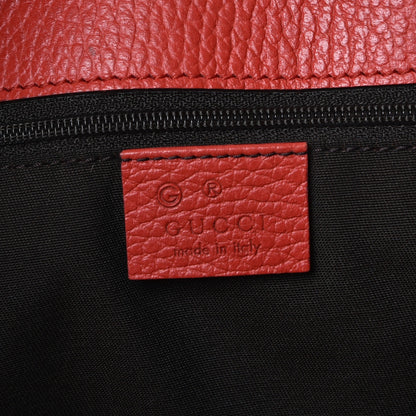 Gucci Calfskin Large Gifford Braided Handle Tote Sporting Red 6 of 12
