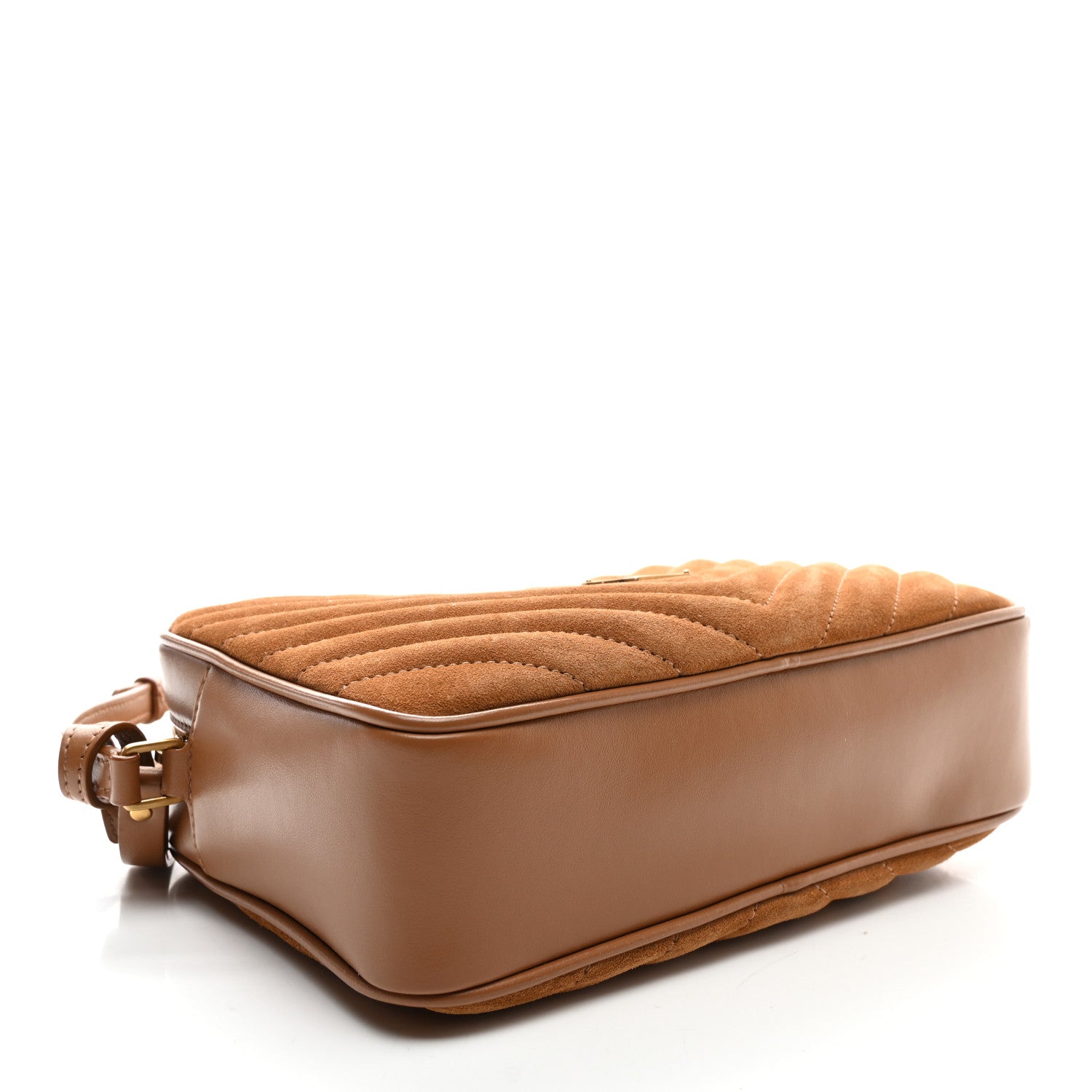 Saint Laurent Suede Matelasse Monogram Lou Camera Bag Cinnamon 4 of 11