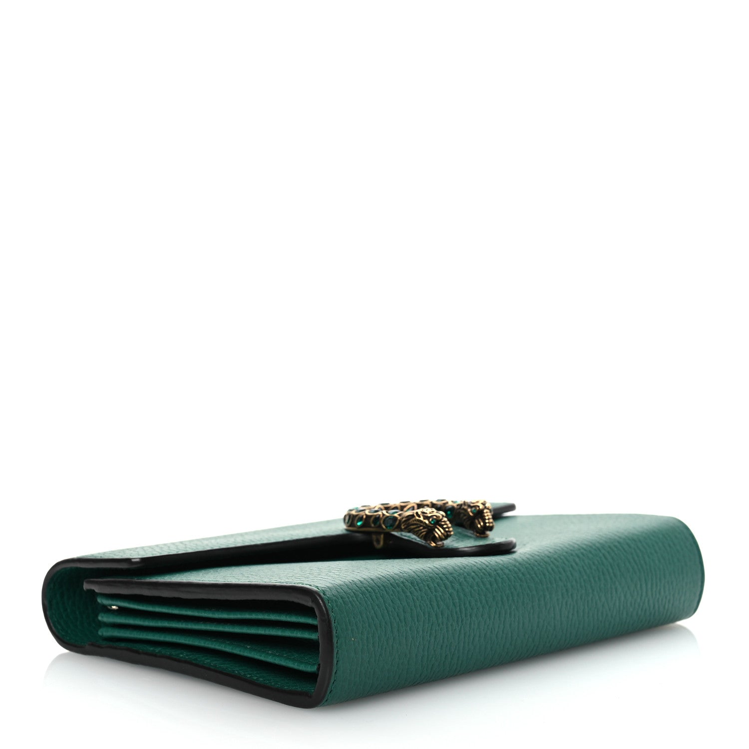 Gucci Calfskin Mini Dionysus Chain Wallet Emerald 4 of 14