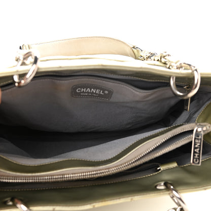 Chanel Patent Quilted Grand Shopping Tote GST Silver Gold 6 of 24