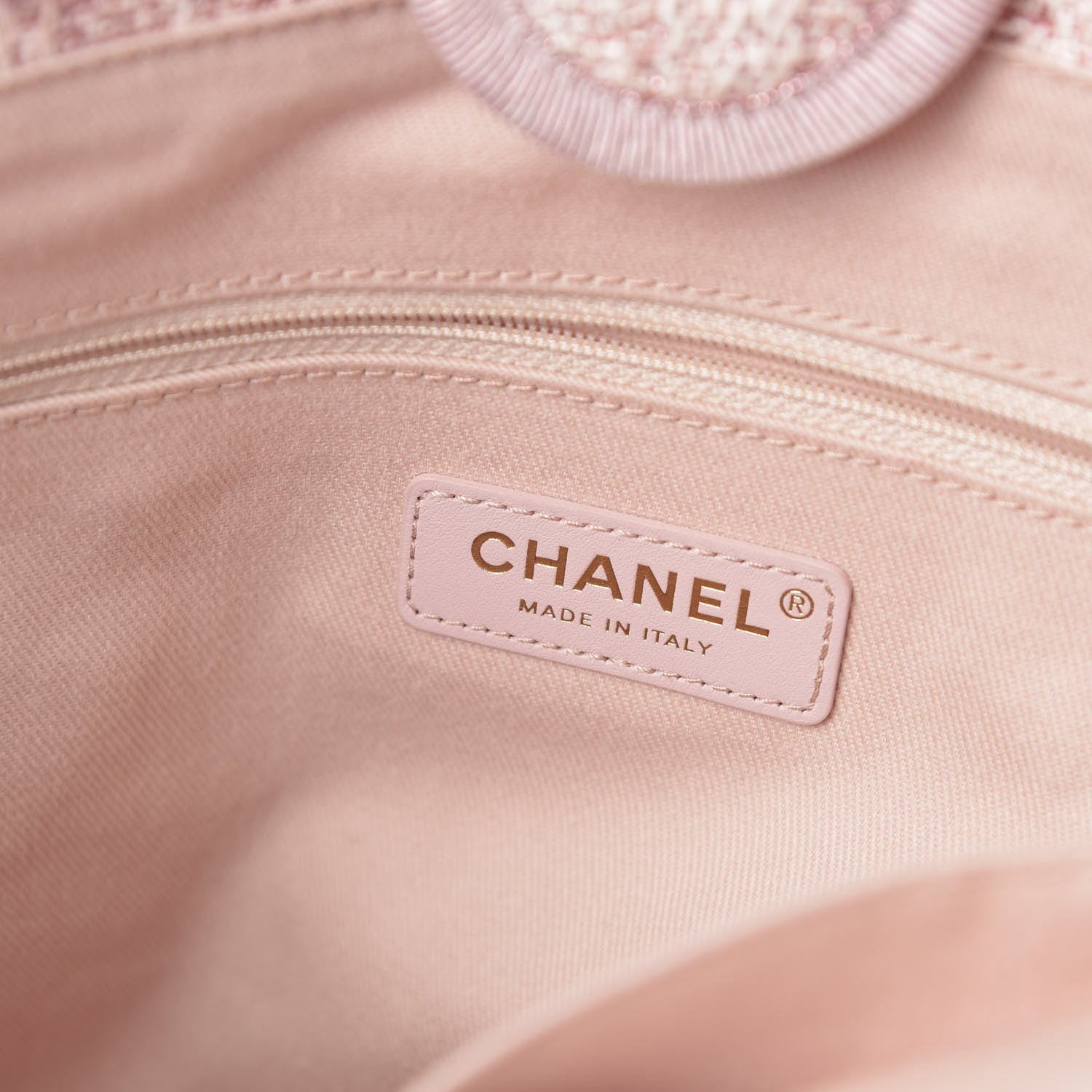 Chanel Straw Lurex Small Deauville Tote Pink 8 of 10