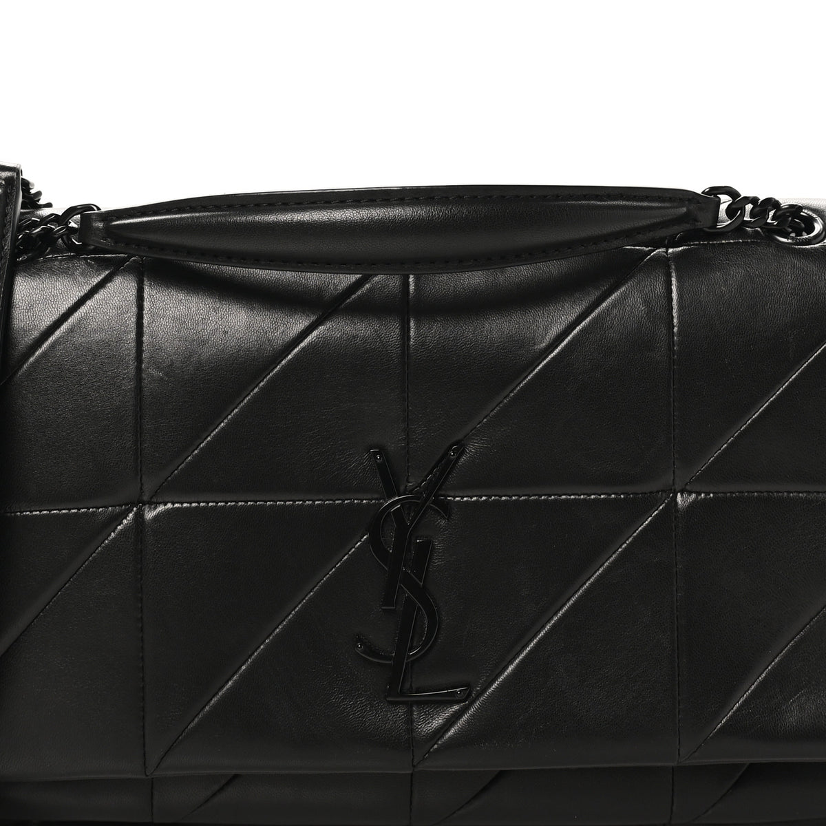 Lambskin Patchwork Monochrome Monogram Medium Jamie Black