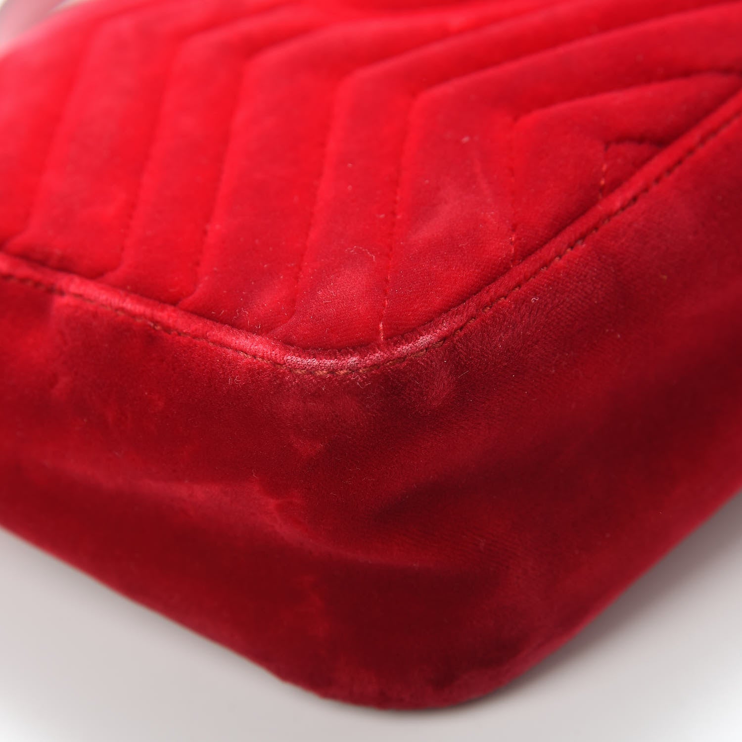 Gucci Velvet Matelasse Small GG Marmont Shoulder Bag Hibiscus Red 12 of 21