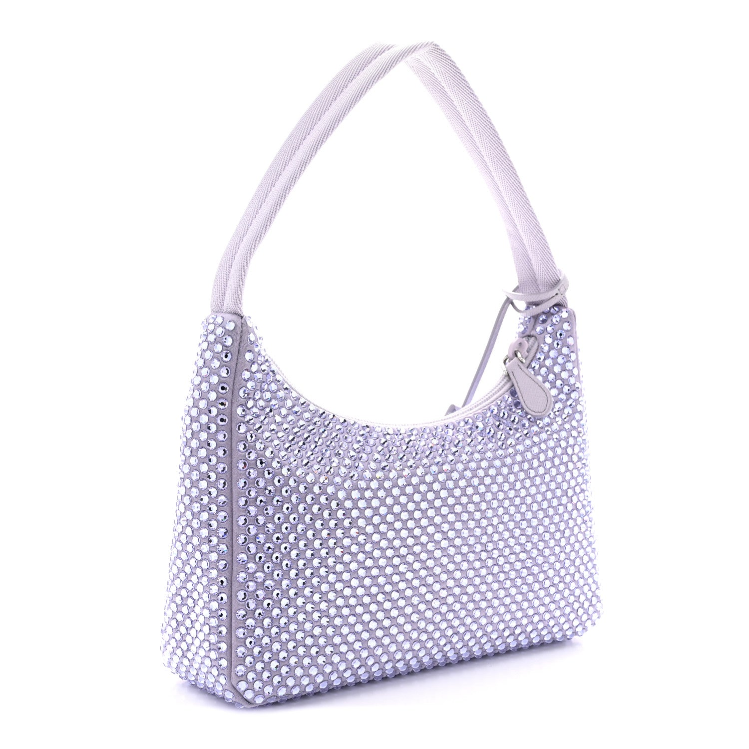 Prada Satin Crystal Mini Re-Edition 2000 Bag Glicine 3 of 10