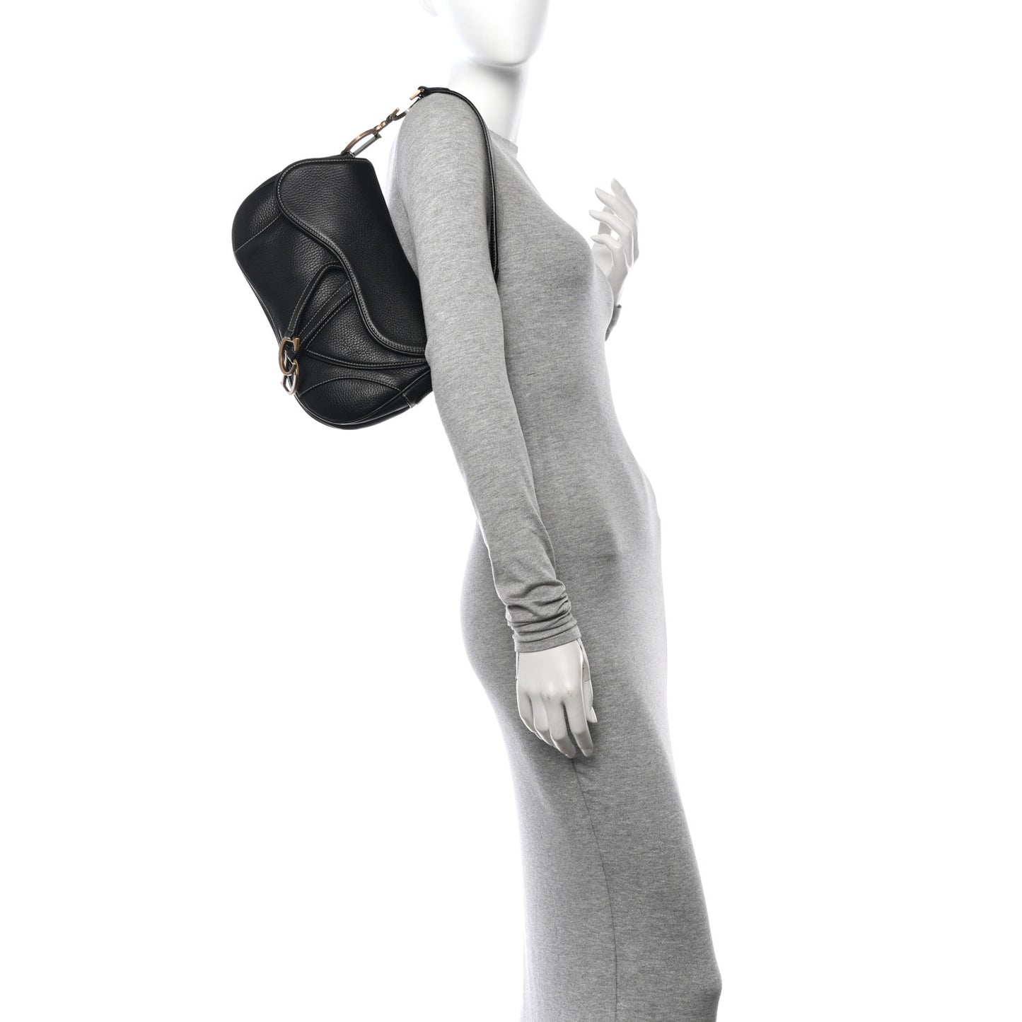 Calfskin Double Saddle Bag Black