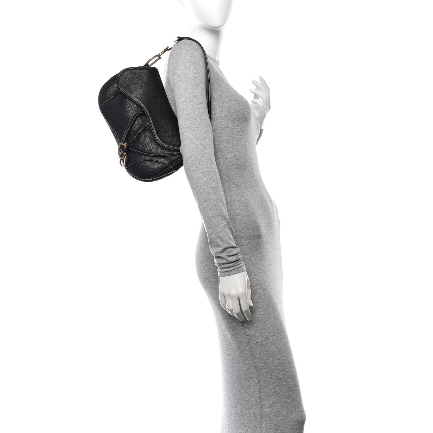 Christian Dior Calfskin Double Saddle Bag Black 2 of 11