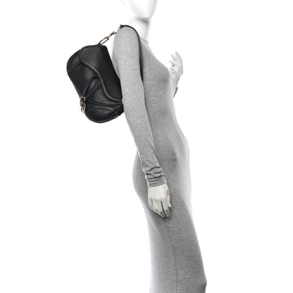 Christian Dior Calfskin Double Saddle Bag Black 2 of 11