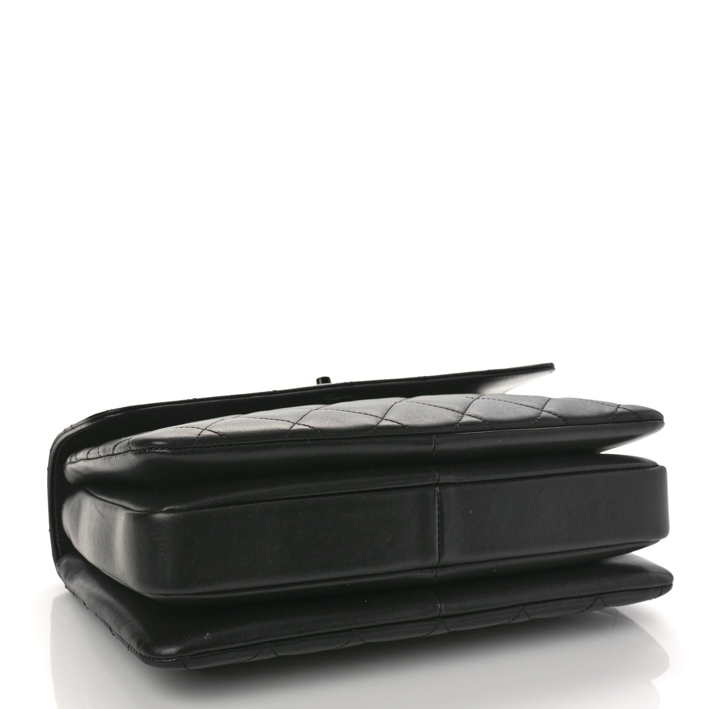 Lambskin Quilted Medium Trendy CC Flap Dual Handle Bag So Black