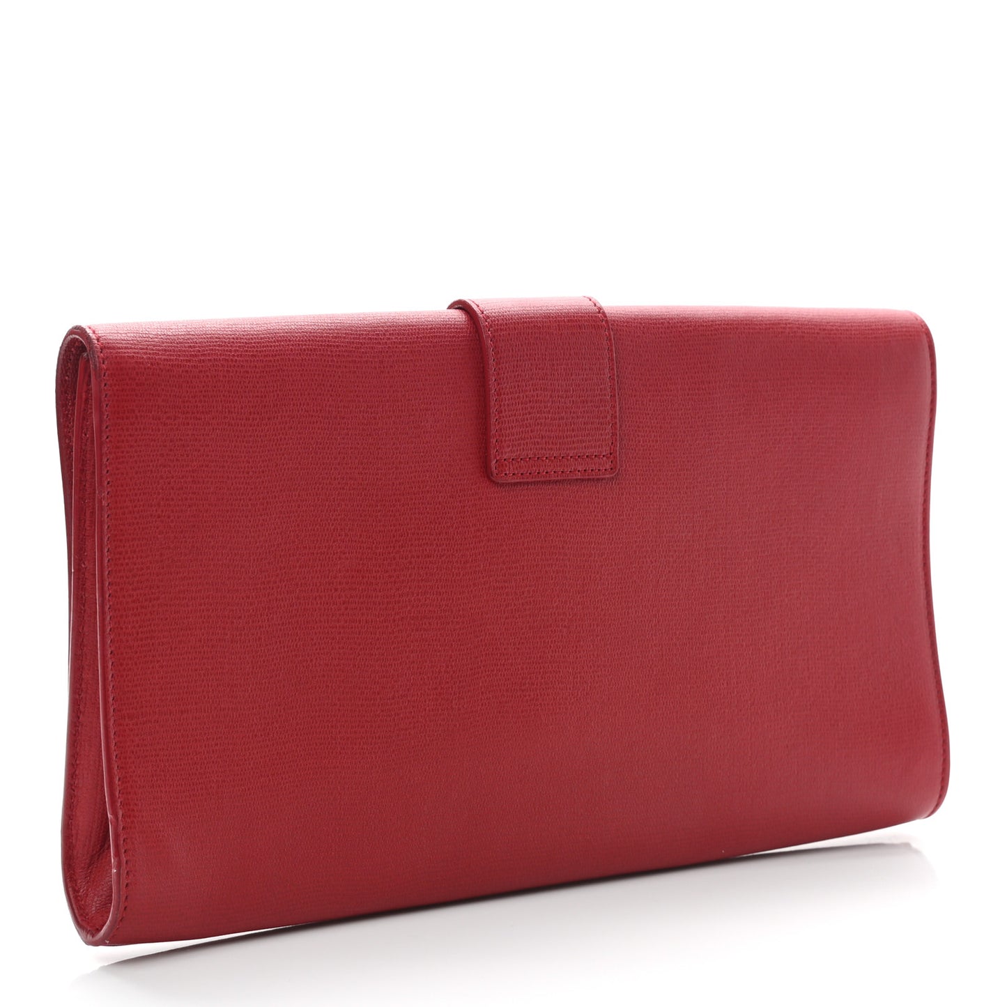 Textured Calfskin Classic Y Ligne Clutch Red