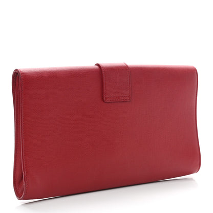 Saint Laurent Textured Calfskin Classic Y Ligne Clutch Red 4 of 13