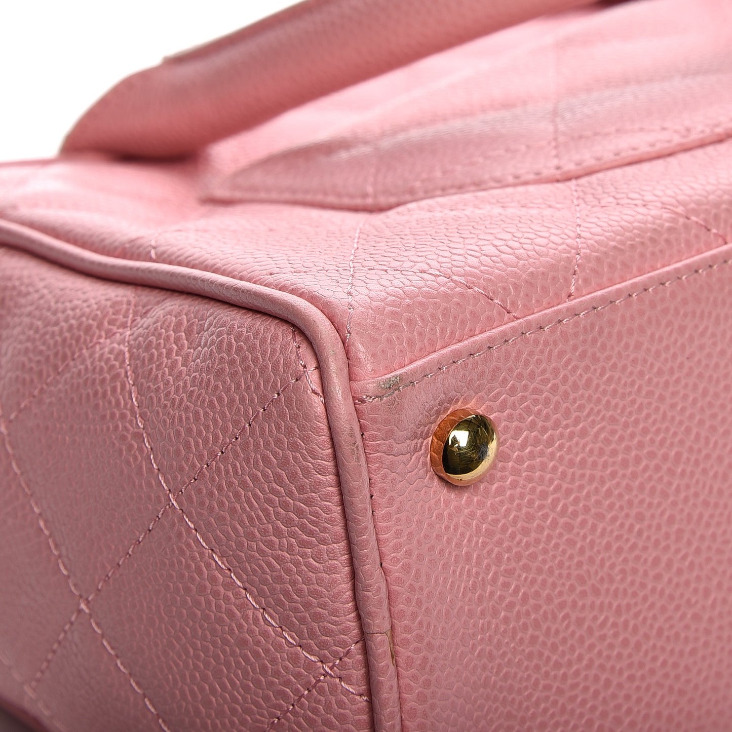 Caviar Quilted Small Bowler Pink