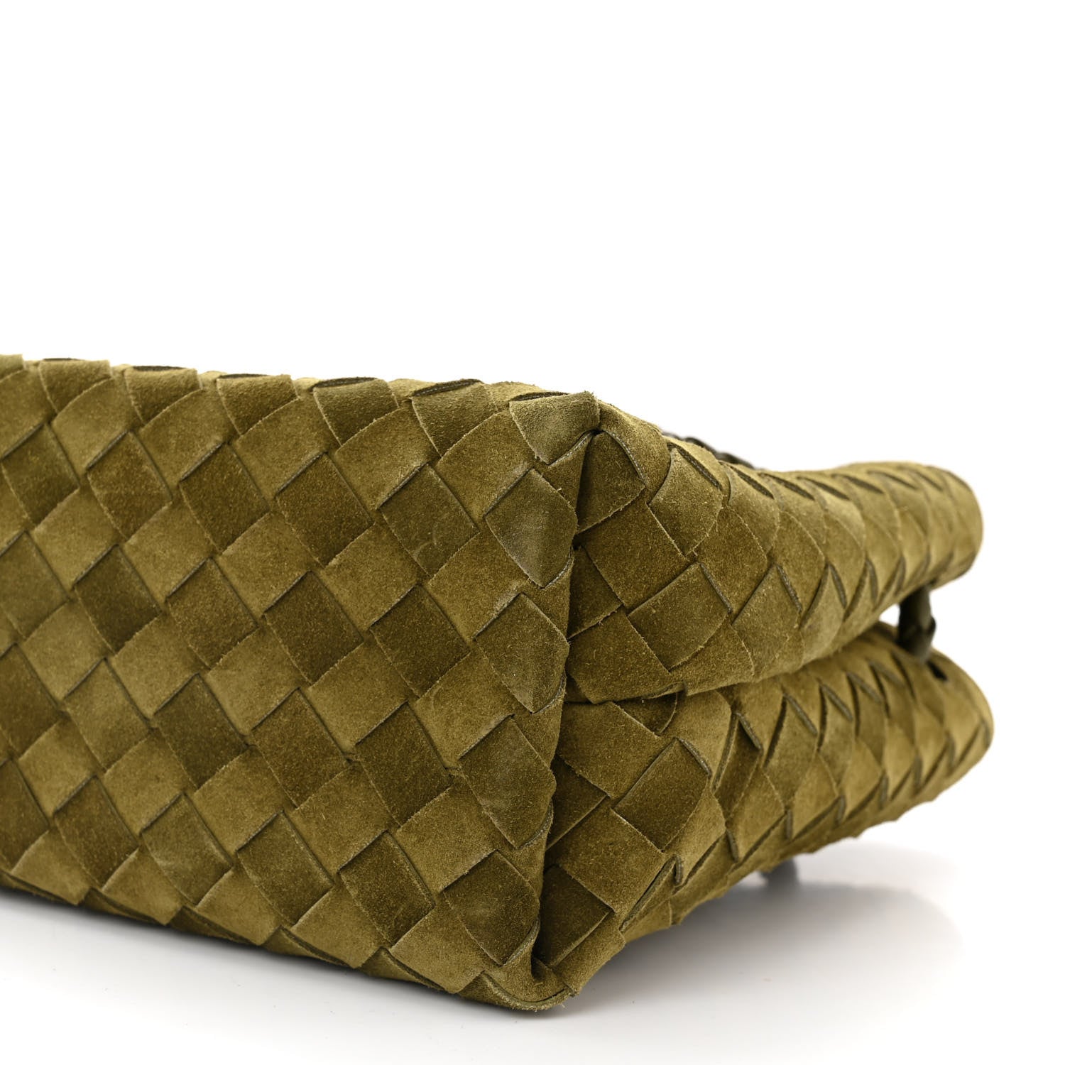 Bottega Veneta Suede Intrecciato Small Andiamo Shoulder Bag Olive Oil 9 of 9