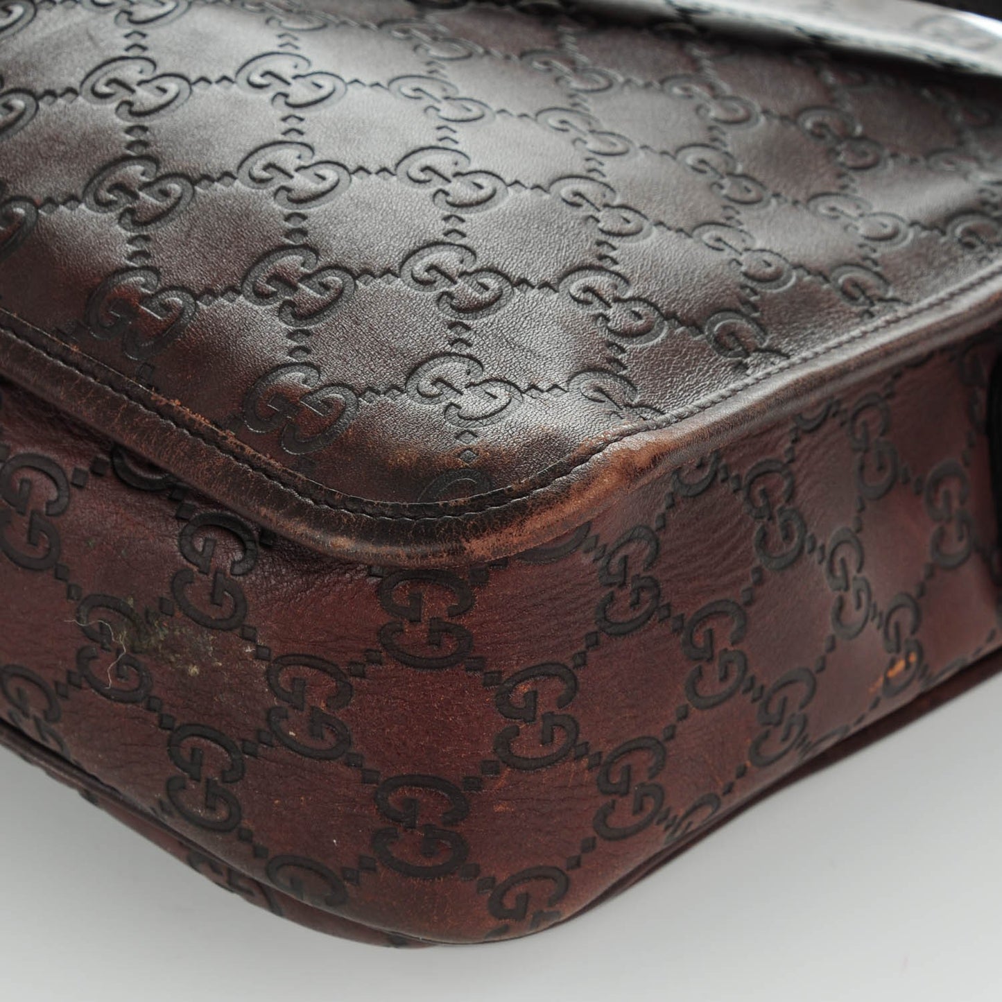 Guccissima Flap Messenger Bag Dark Brown
