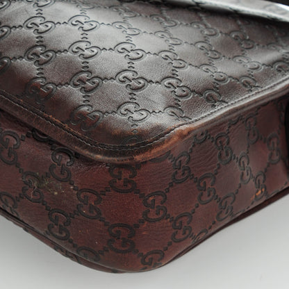 Gucci Guccissima Flap Messenger Bag Dark Brown 8 of 9