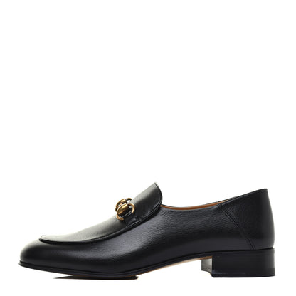 Gucci Goatskin Womens Horsebit Mid-Heel Loafers 38.5 Black 1 of 8
