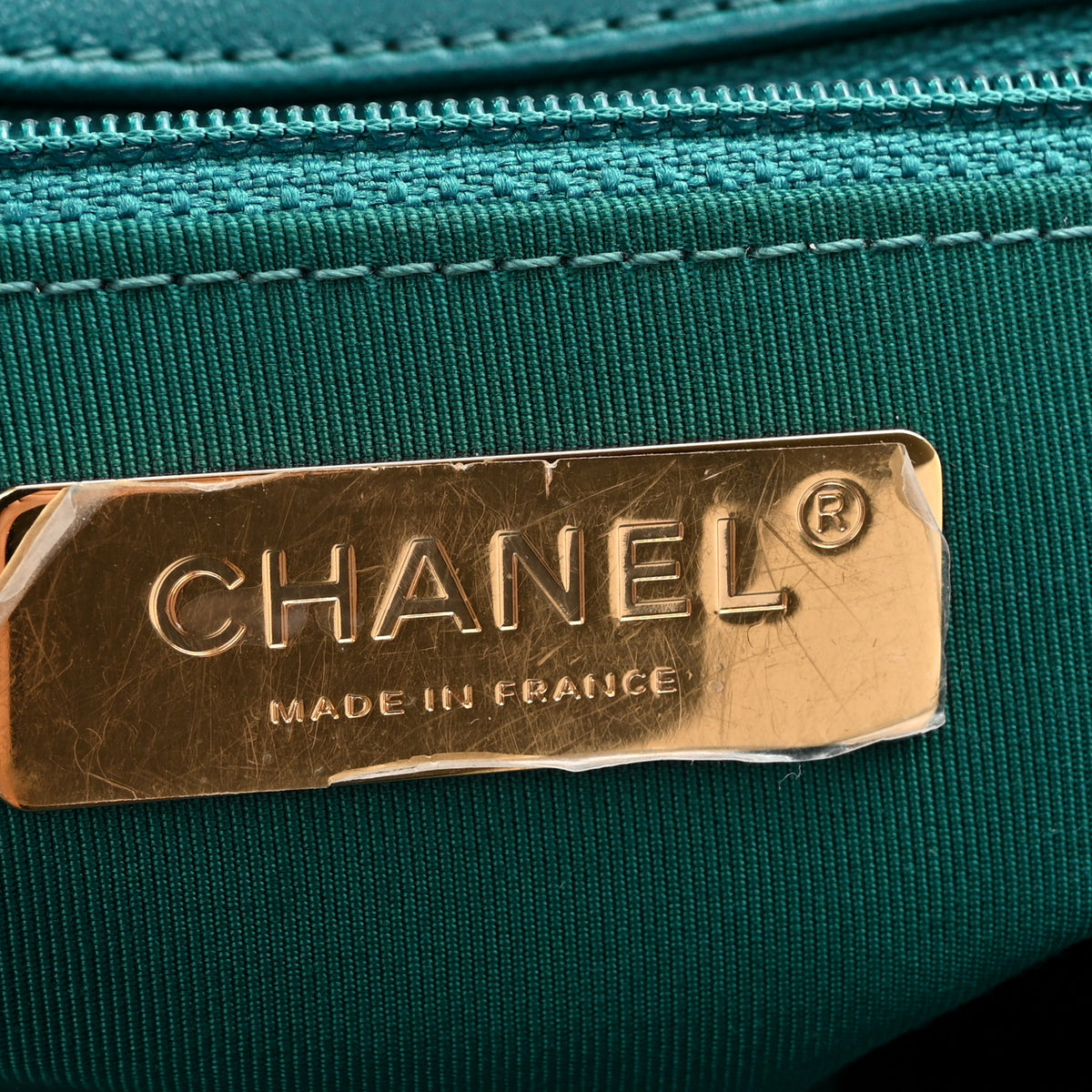 Lambskin Quilted Large Chanel 19 Flap Dark Green